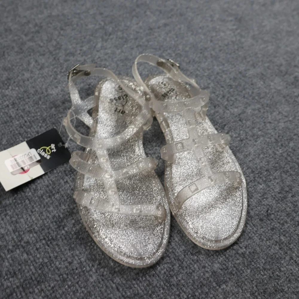 Art‎ Class Sandals Girls Size 5 Clear Silver Glitter Jelly Larkin Gladiator